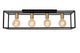 Plafoniera Ruben a 4 luci Retro Nero, Ottone 80cm (3)
