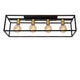 Plafoniera Ruben a 4 luci Retro Nero, Ottone 80cm (4)