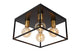 Plafoniera Ruben a 4 luci quadrata Retro Nero, Ottone 36x36cm (2)