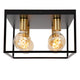 Plafoniera Ruben a 4 luci quadrata Retro Nero, Ottone 36x36cm (3)