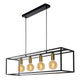 Pendelleuchte Ruben 4-flammig E27 Schwarz, Messing 92cm (1)