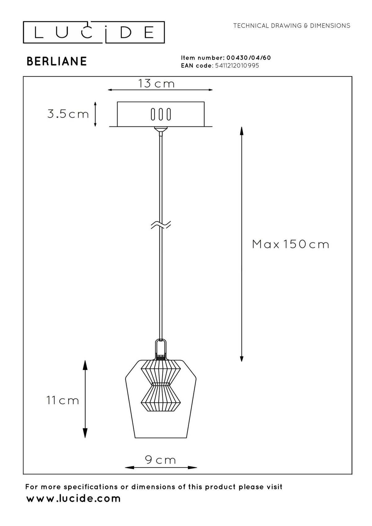LED-Pendelleuchte Berliane dimmbar Glas Transparent (6)