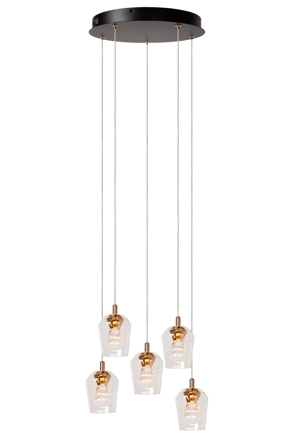 LED-Berliane-riippuvalaisin 5-lamppuinen himmennettävä pyöreä Ø 34cm (2)
