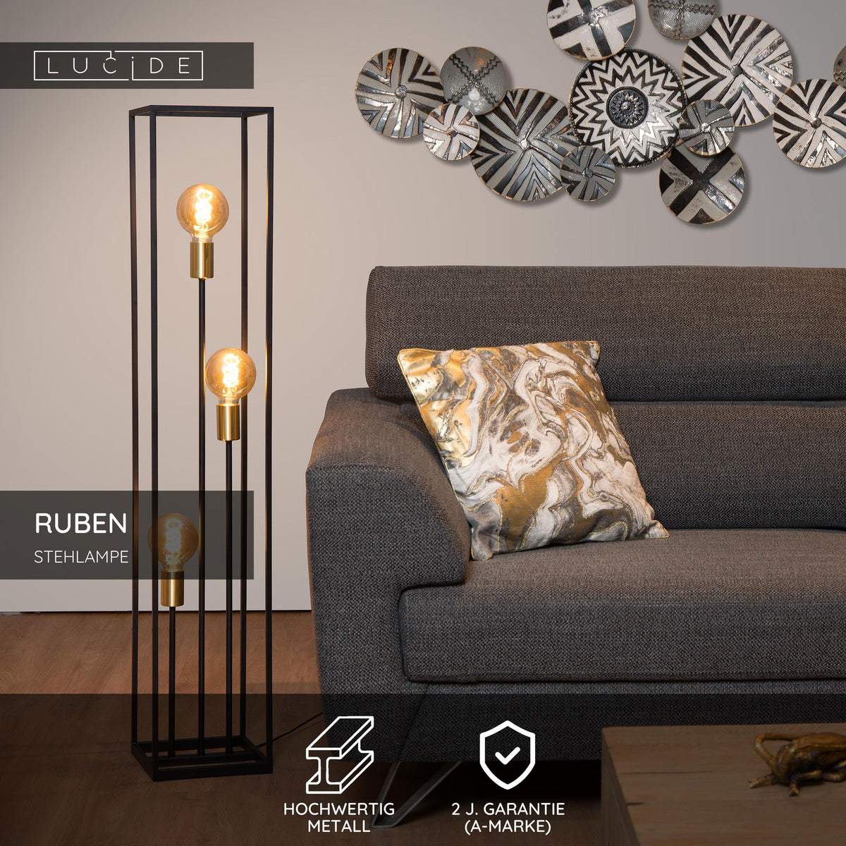 Gulvlampe Ruben med 3 lyskilder (6)
