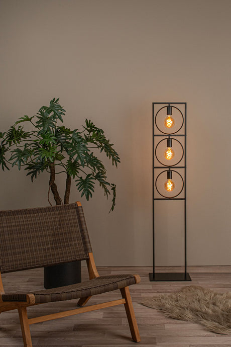 Stehleuchte Suus 3-flammig drehbar Retro Schwarz 145cm (1)
