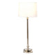 Tischleuchte New York Street Messing Silber mit modernem Design und eleganter Form in Silber.