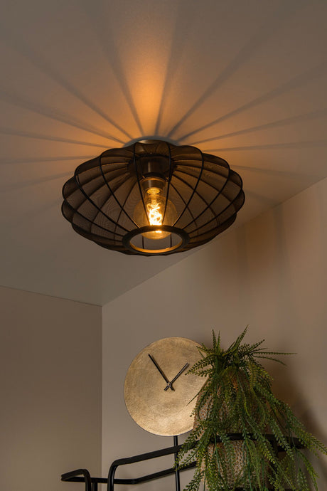 Taklampa Corina med oval lampskärm i tyg Ø 40 cm dimbar (3)