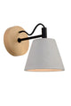 Applique Possio a 1 luce in cemento grigio, legno (2)