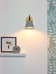 Applique Possio a 1 luce in cemento grigio, legno (1)
