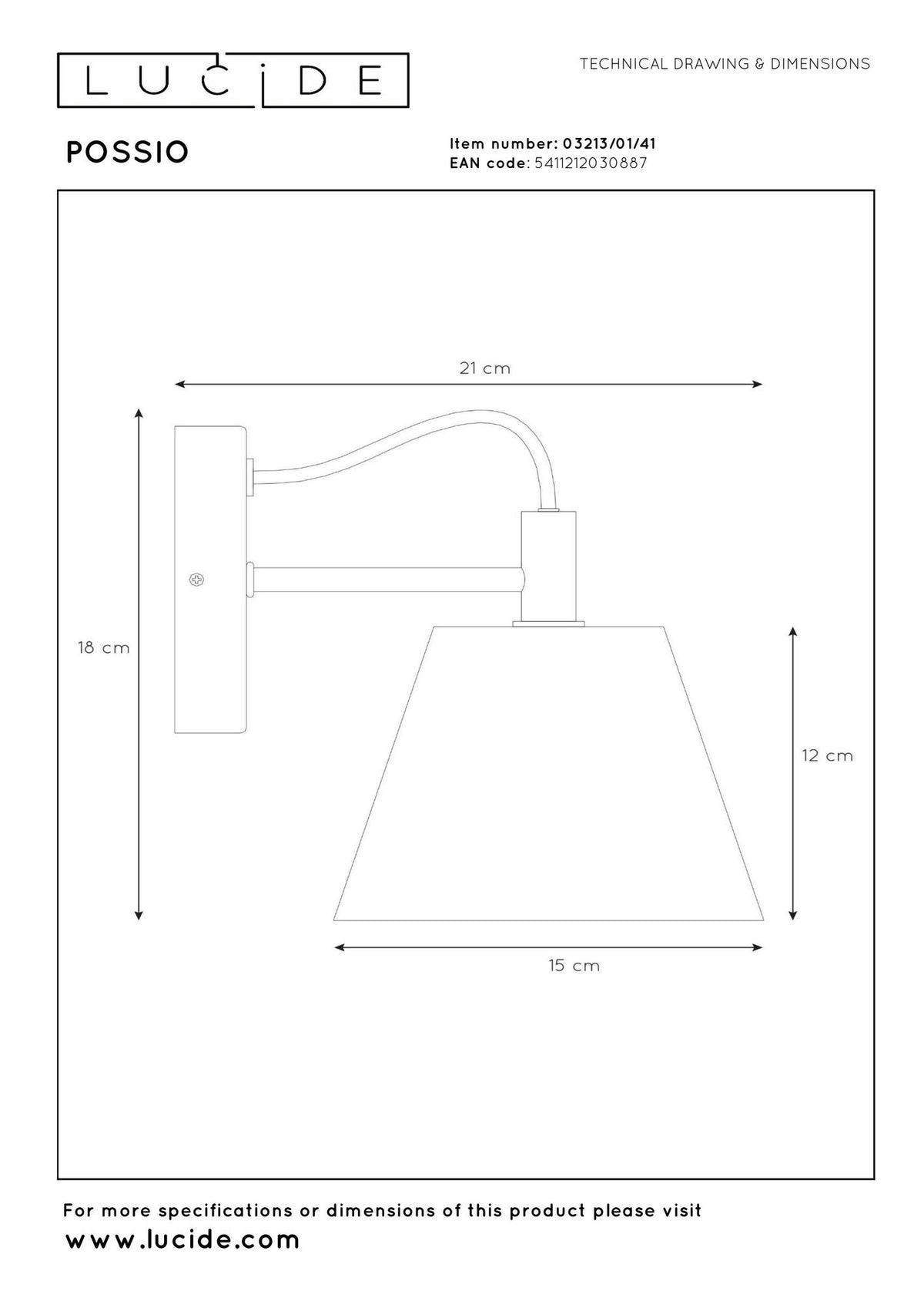 Applique Possio a 1 luce in cemento grigio, legno (4)