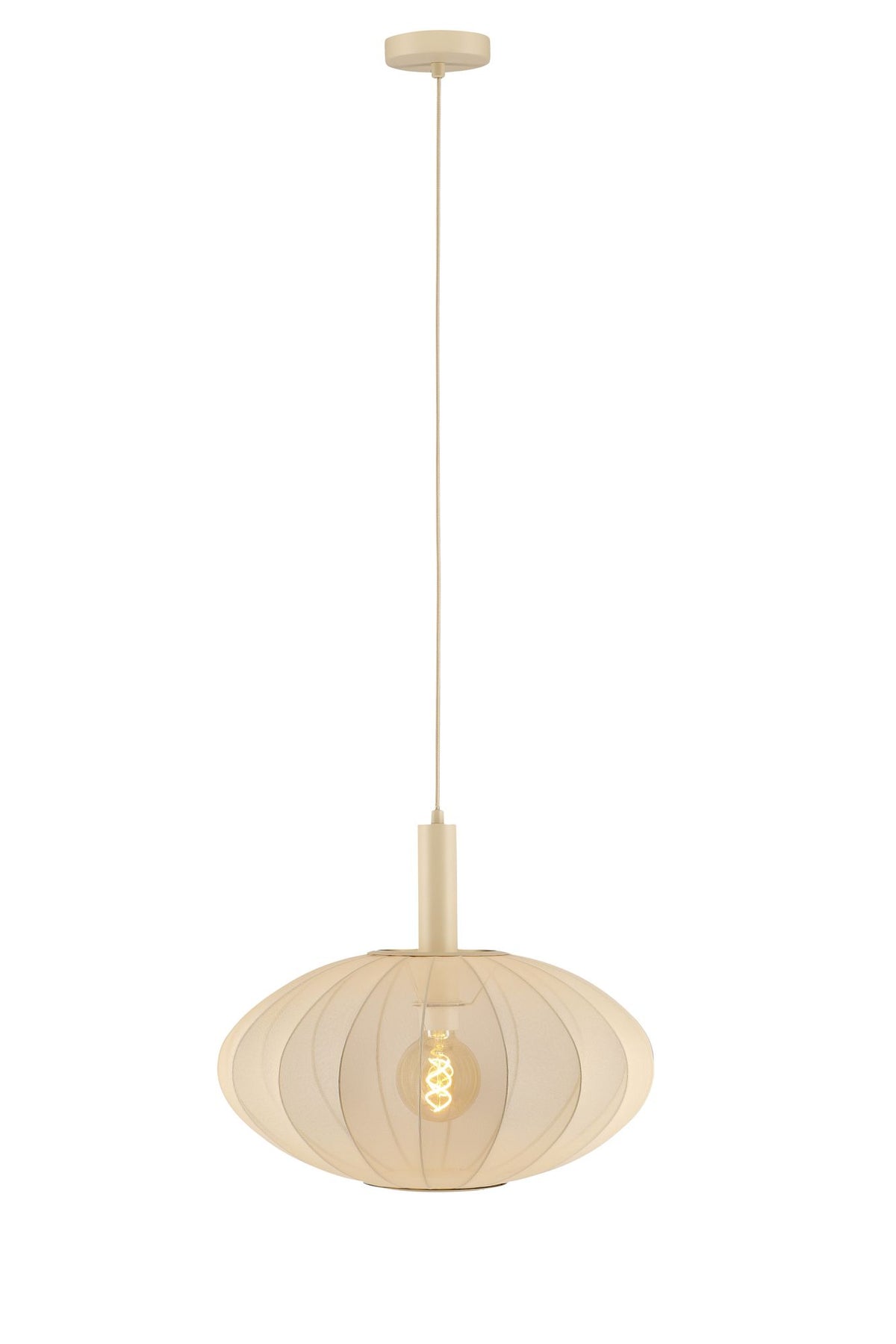 Pendelleuchte Corina mit ovalem Stoffschirm Ø 50cm (1)