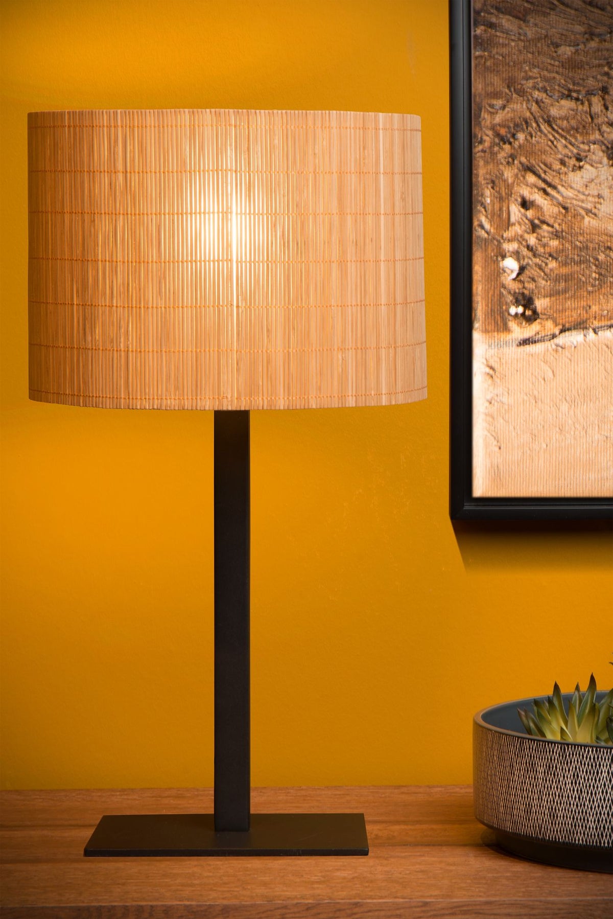 Magius table lamp with bamboo shade, 1-light, natural (1)