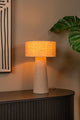Bordlampe Leeroy 1 lyskilde med linnedskærm i taupe 30 cm (1)