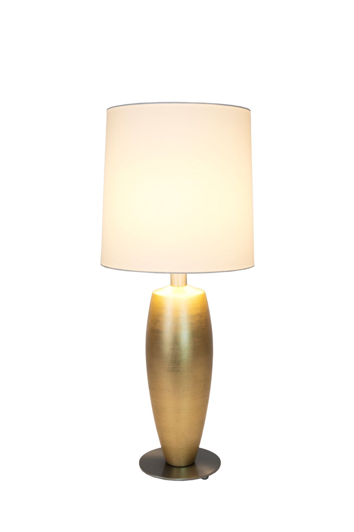 Lampada da tavolo Omega Sottile in ceramica con paralume rotondo 