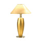 Tischleuchte Theta Sottile Keramik-Metall Blattvergoldet-Vernickelt mit goldenem Finish und modernem Design.