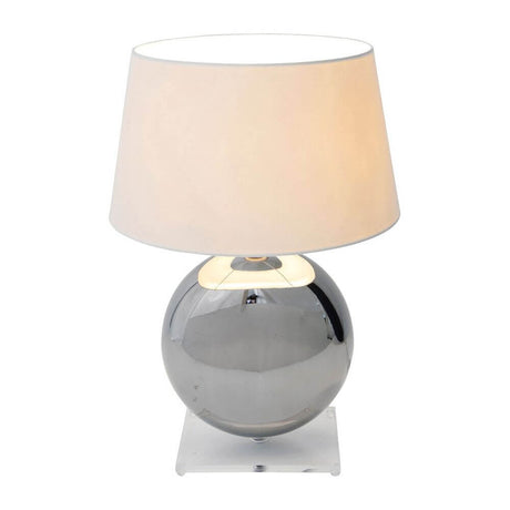 Bordlampe Bowling keramikk-plexiglass metallic-klar 