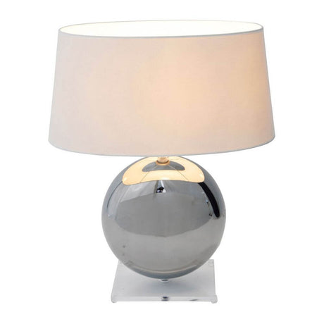 Bordlampe Bowling keramikk-plexiglass metallic klar 