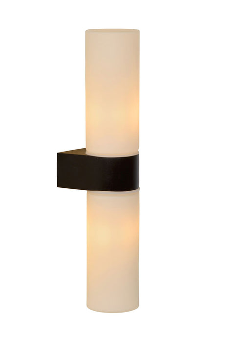 Badezimmer-Wandleuchte Jesse 2-flammig IP44 Glas Schwarz (2)