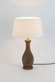Bordlampe Antelao mangotræ Ecru med rund skærm 
