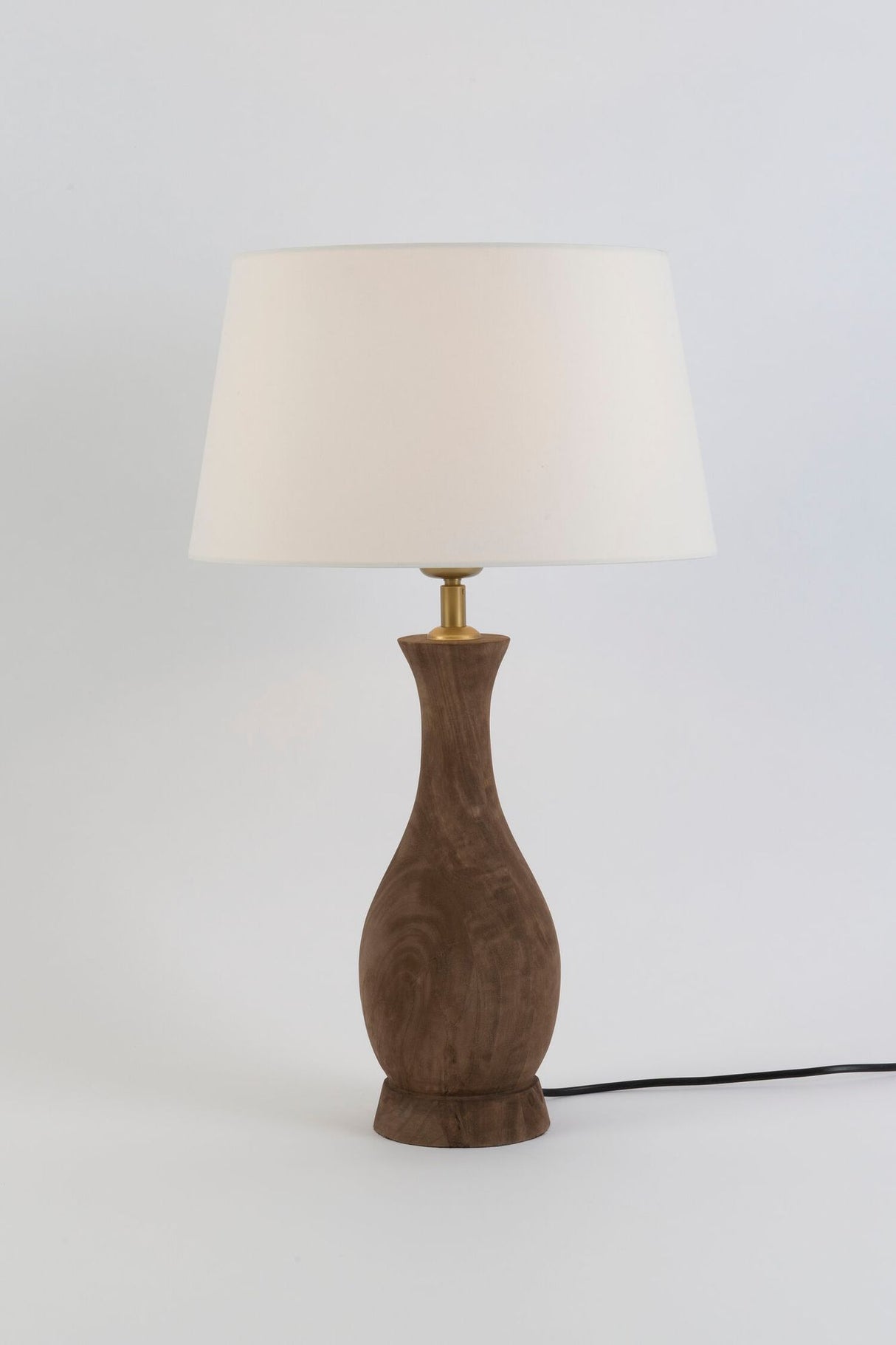 Bordlampe Antelao mangotræ Ecru med rund skærm 