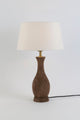 Bordlampe Antelao mangotræ Ecru med rund skærm 