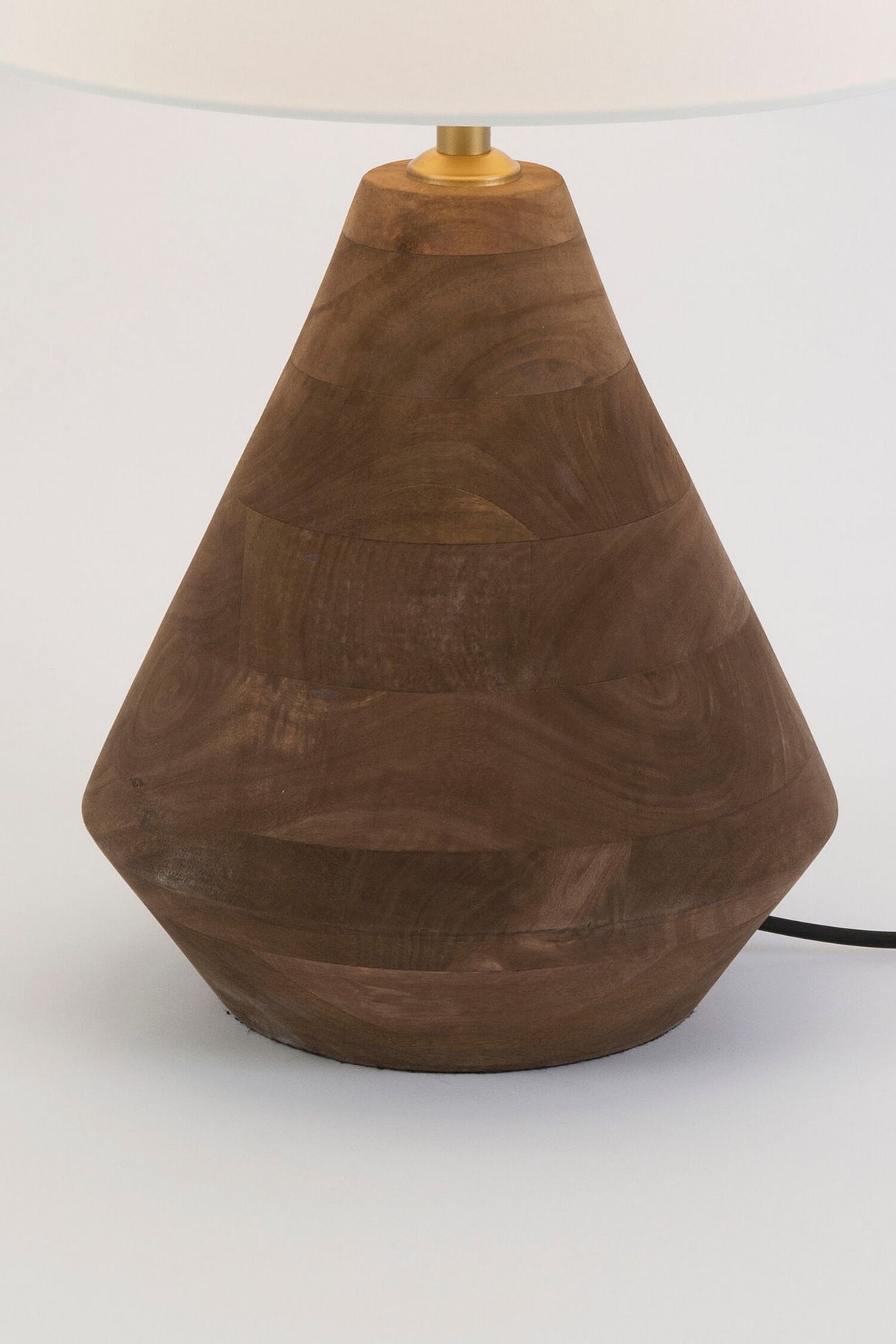 Bordlampe Capanne mangotræ ecru med rund skærm 
