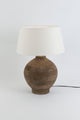 Bordlampe Soratte mangotræ ecru med rund skærm 