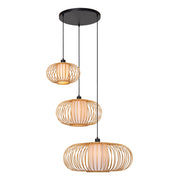 Lámpara colgante Thuline de 3 luces Bambú natural 73x84,5cm (1)