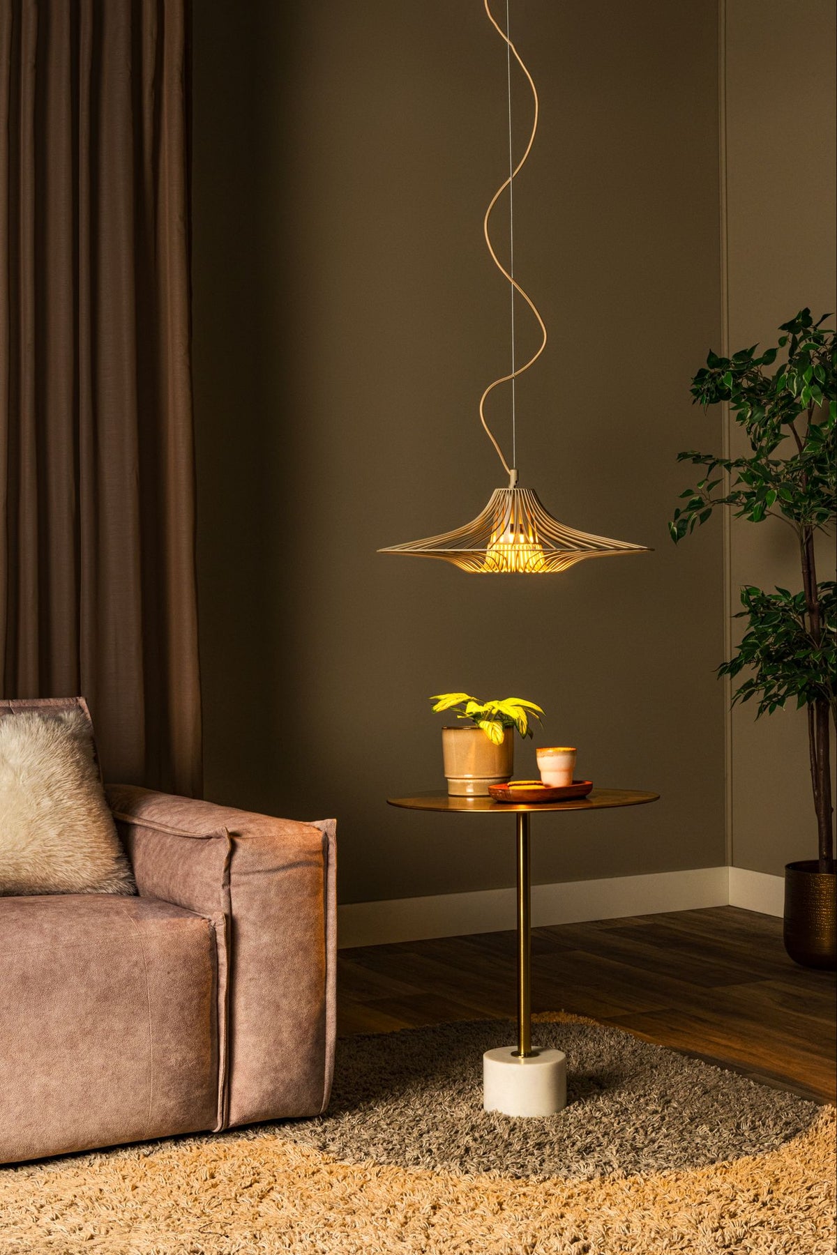 Pendelleuchte Ellis 1-flammig 50cm Taupe (1)