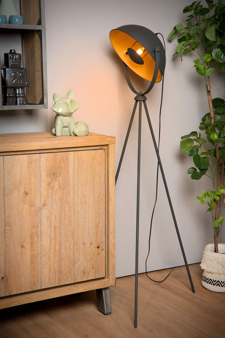 Stehleuchte Alvaro Dreibein Schwarz, Messing 148cm (1)