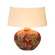 Tischleuchte Toulouse Oval Keramik Glasiert Rot-Schlamm mit elegantem Lampenschirm.