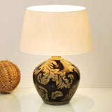 Lampa stołowa toulouse 42 cm ceramiczna, czarna i błotna