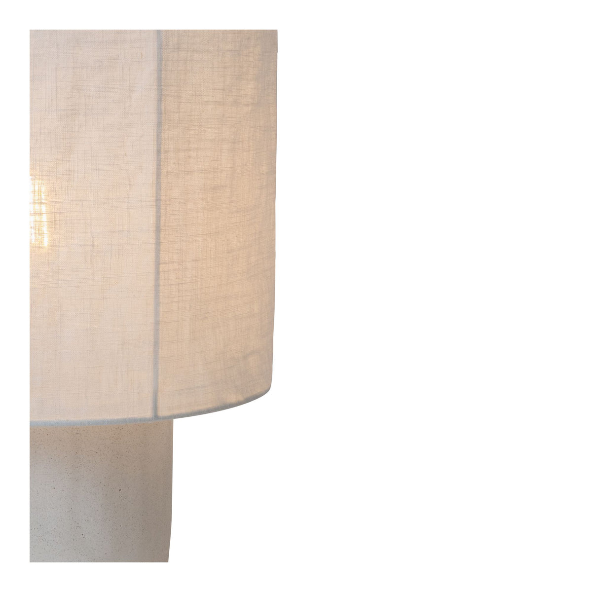Tischlampe Tissaja Leinenschirm Ø 20cm Weiß (3)
