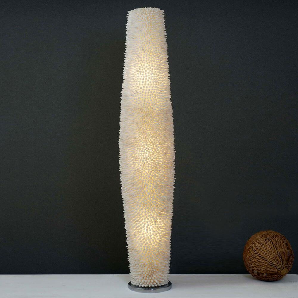 Lampa stojąca 3-sławy Sirena Bianco Shell Fibreglass White