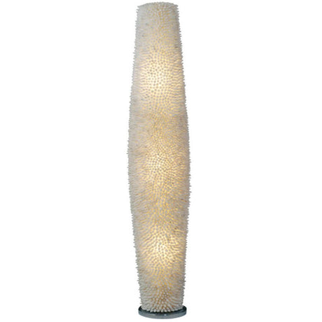 Frittstående lampe med 3 lyskilder Sirena Bianco skjell-fiberglass hvit med organisk design og varmt lys.