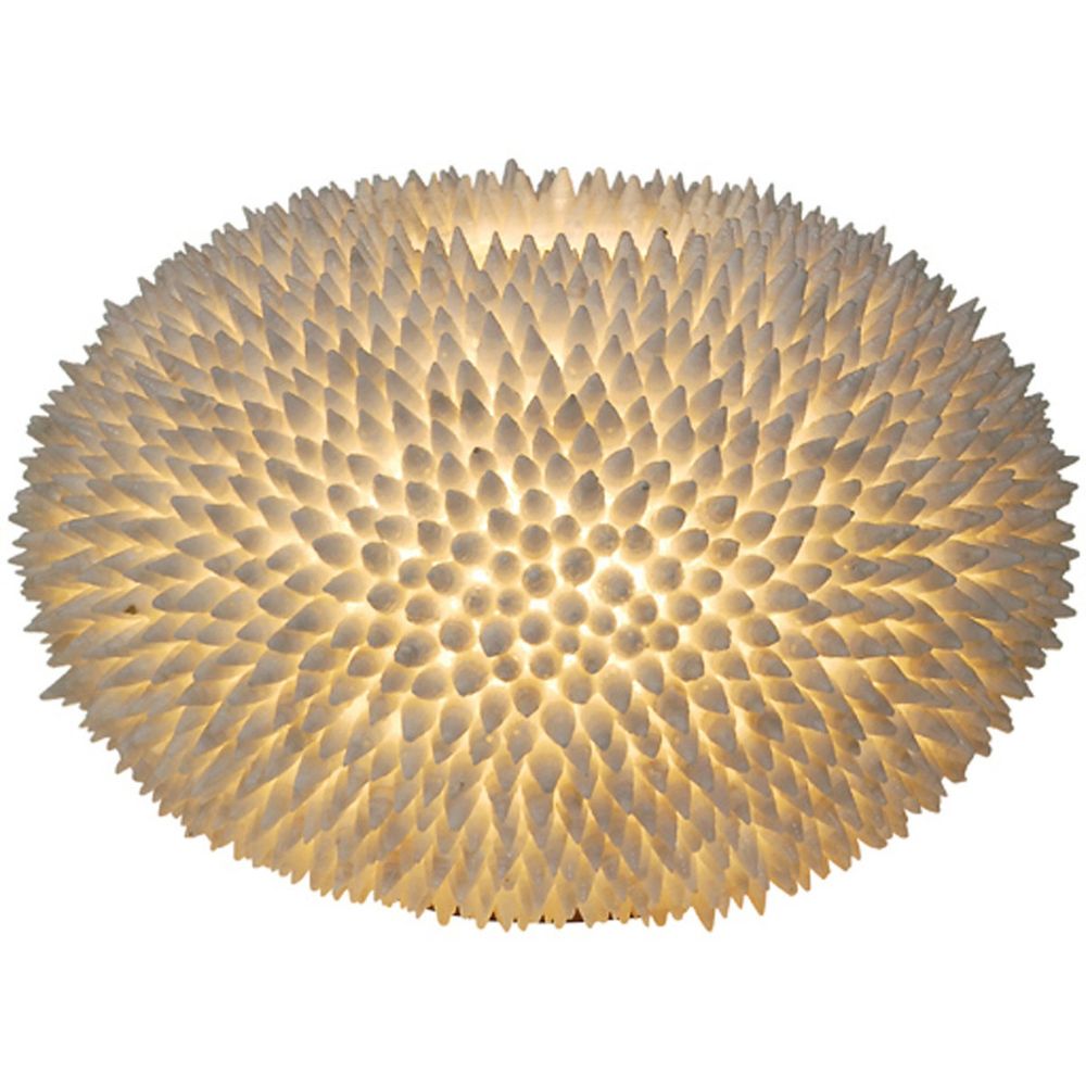Tischleuchte Sirena Bianco Muscheln-Fiberglas Weiß