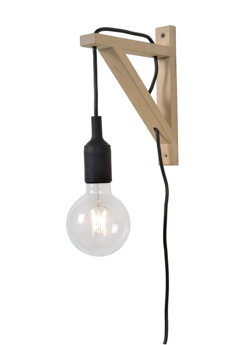 Wandleuchte Fix höhenverstellbar aus Holz mit Kabelschalter (1)