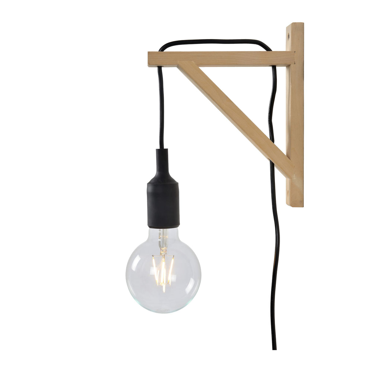 Wandlamp Fix in hoogte verstelbaar van hout met snoerschakelaar (4)