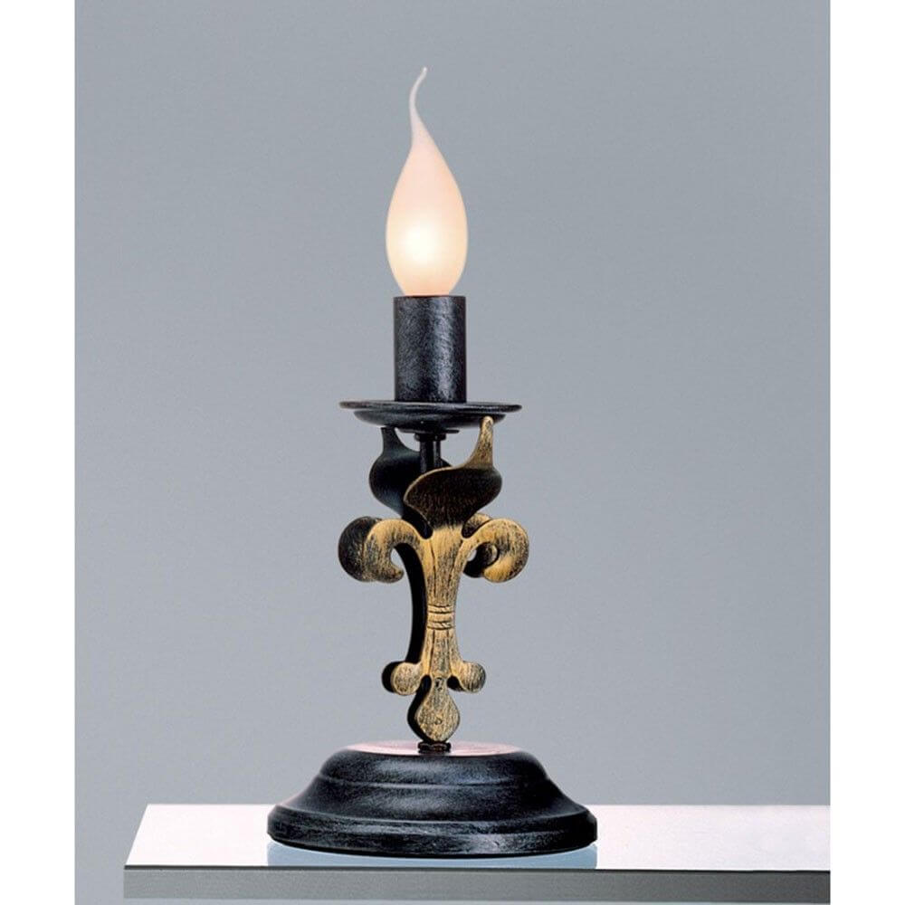 Castello Tischleuchte Schwarz-Silber Gold antik Ø 14cm