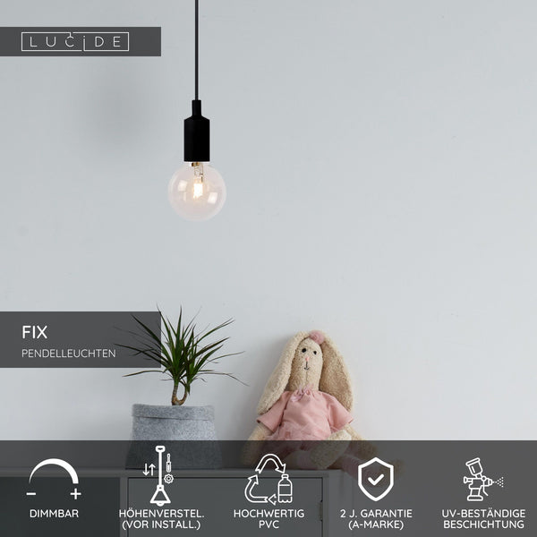 Takpendel Fix 1-lys Svart Silikon (3)