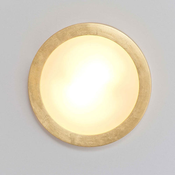 2-light ceiling light Spettacolo ceramic gold with an elegant, round golden design and soft light.