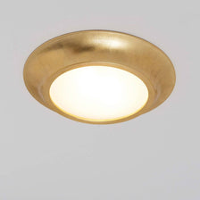 2-light ceiling light Spettacolo Ceramic Gold in an elegant design with a golden rim and bright light.
