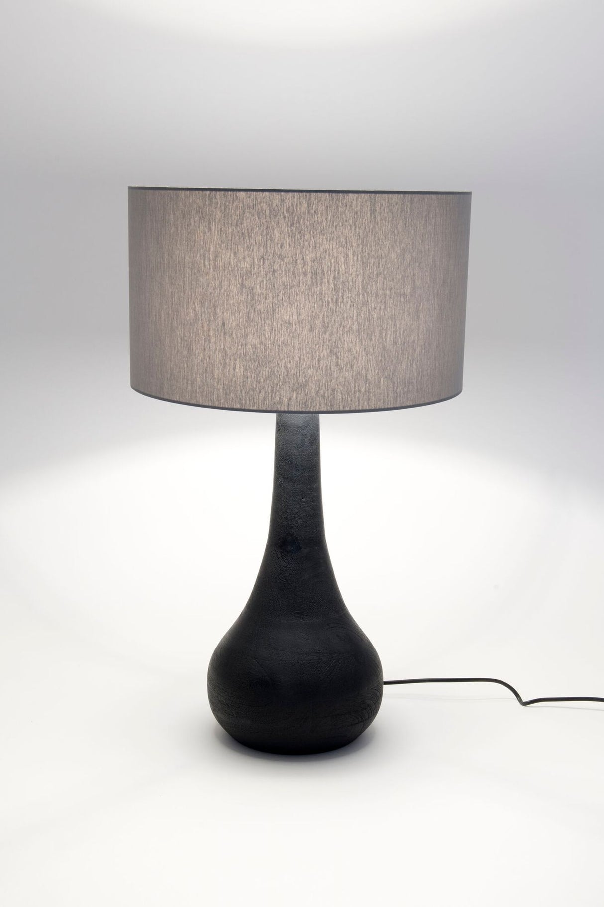 Tischlampe Rodolfo Holz Chintz mit Schirm Rund Ø 38cm