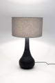 Tischlampe Rodolfo Holz Chintz mit Schirm Rund Ø 38cm