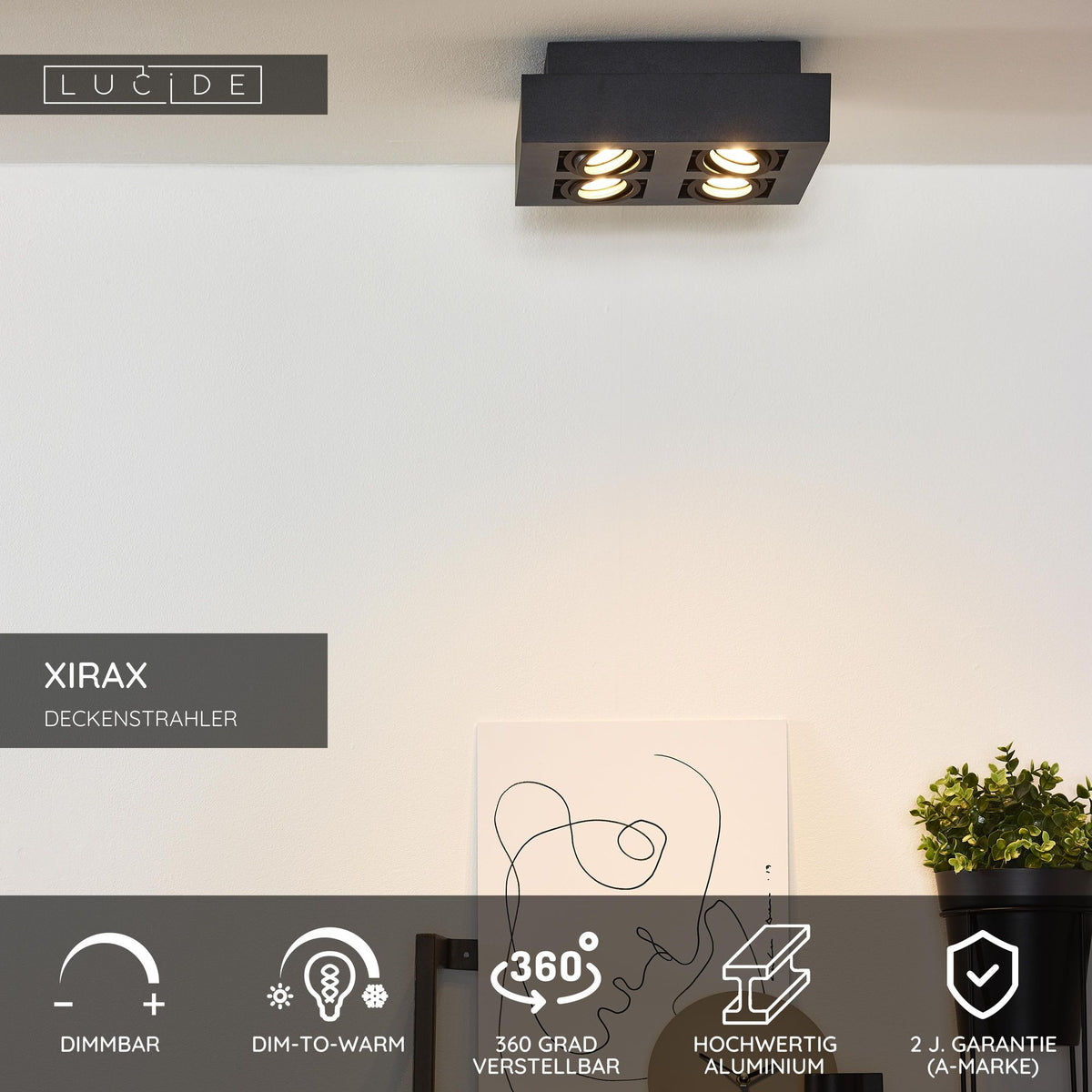 LED-Deckenstrahler Xirax 4-flammig dimmbar (4)
