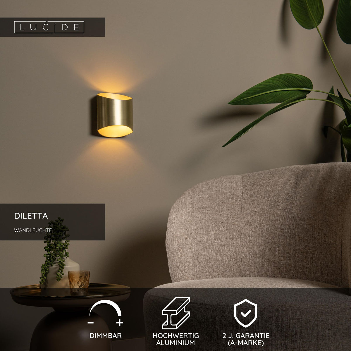 Applique Diletta ovale avec uplight et downlight en aluminium 16x8x18cm (7)