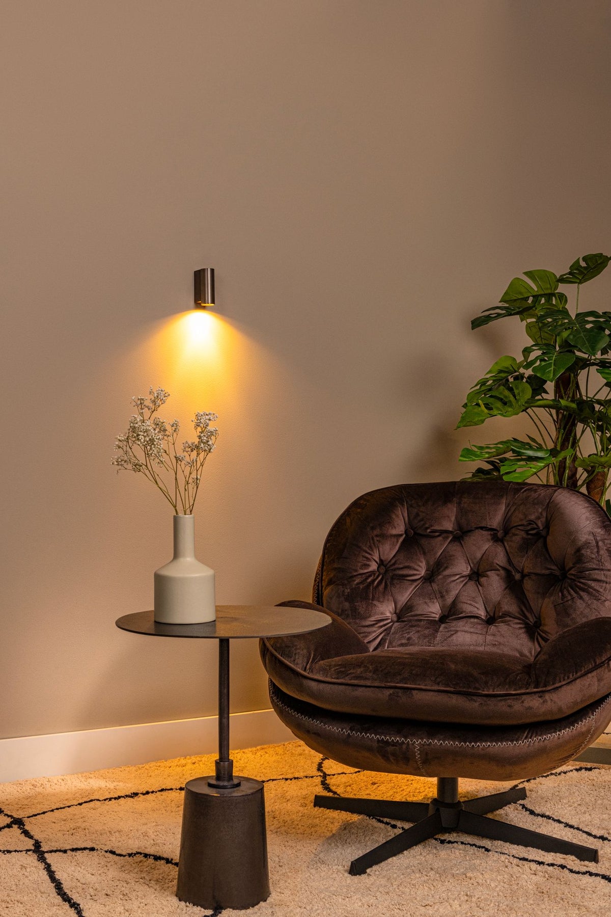 Dupla wall spotlight, 1-light, cylindrical shape, aluminium, dimmable (3)