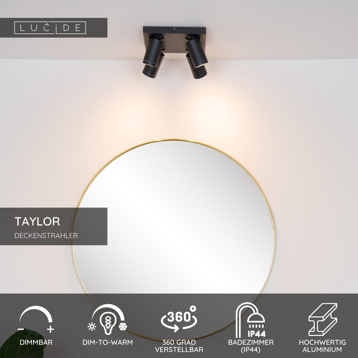 LED-Deckenstrahler Taylor 4-flammig dimmbar IP44 (7)