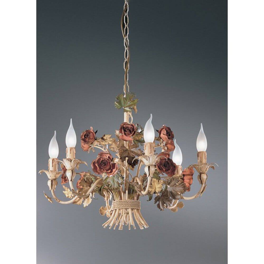 Roseto 6-flammig Altweiss natur-antik Ø 64cm