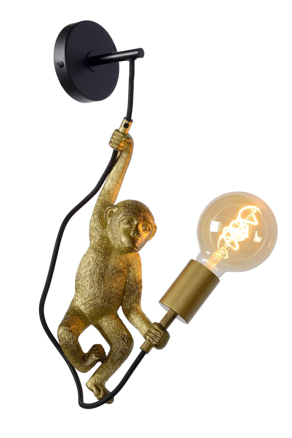 Wandleuchte Extravaganza Chimp Affenfigur Retro Schwarz, Gold (2)